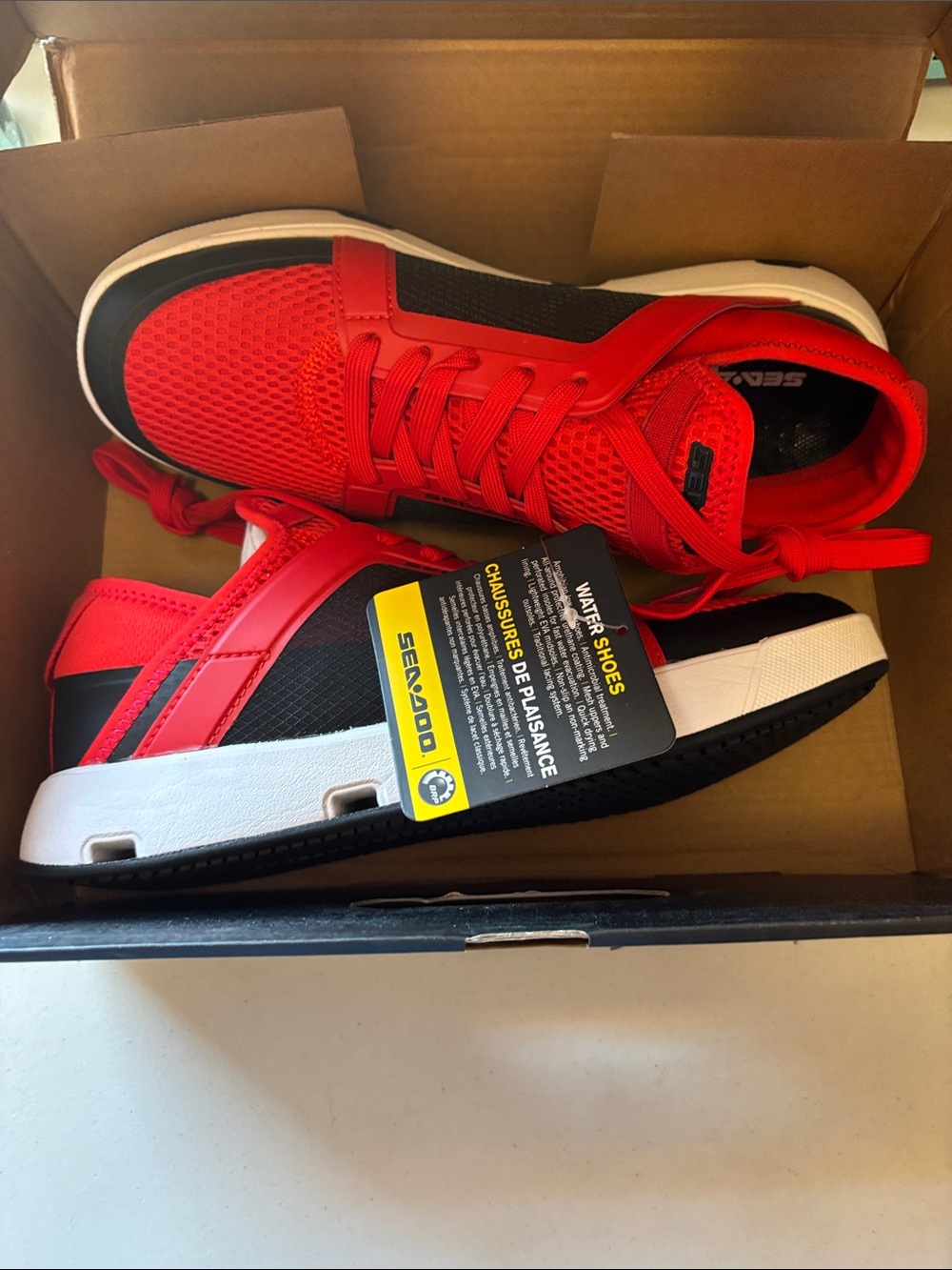 Sea-Doo unisex water shoes feature a vibrant red and black color - Picture 4 of 10
